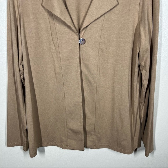 J. Jill Womens Tan Wearever Collection Single Button Open Front Cardigan Large - Picture 3 of 11